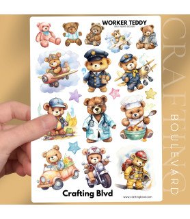 Worker Teddy Stickers