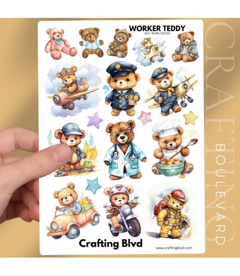 Worker Teddy Stickers