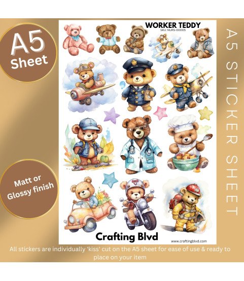Worker Teddy Stickers