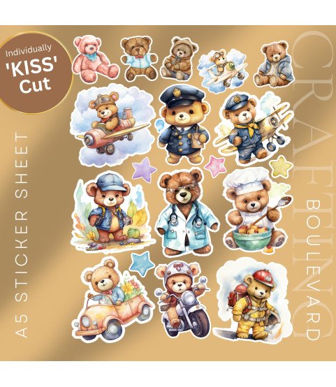 Worker Teddy Stickers