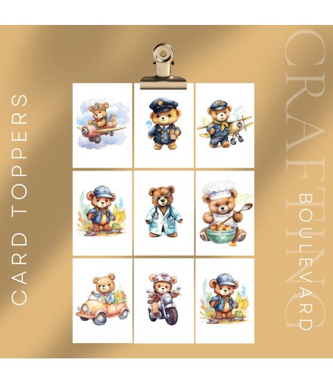 worker-teddy Card Toppers