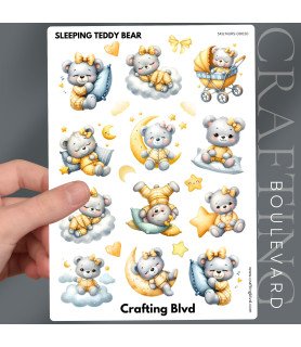 Sleeping Teddy Bear Bear Stickers