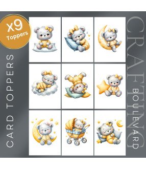 Sleeping Teddy Bear Bear Card Toppers