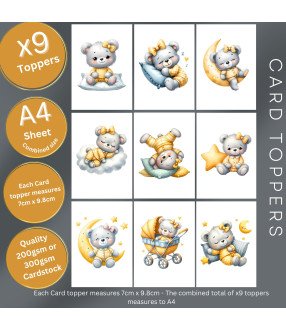 Sleeping Teddy Bear Bear Card Toppers