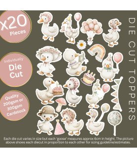 Baby Goose Birthday Die Cut Toppers