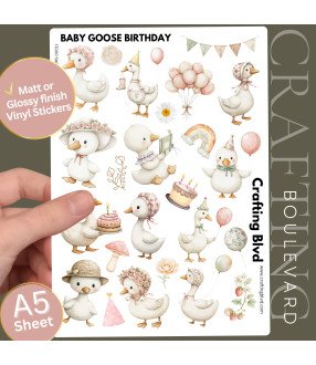 Baby Goose Birthday Bear Stickers