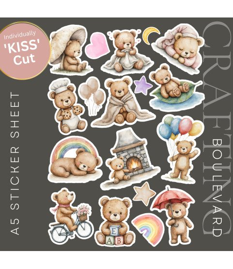 Baby Bears #1 Stickers, Die Cut or Card Toppers