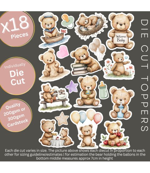 Baby Bears #2 Die Cut Toppers