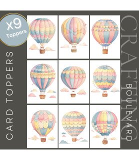 Pastel Hot Air Balloons Card Toppers