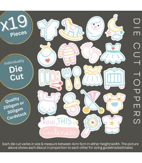 Pastel Hand Drawn Baby Die Cut Toppers