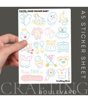 Pastel Hand Drawn Baby Bear Stickers