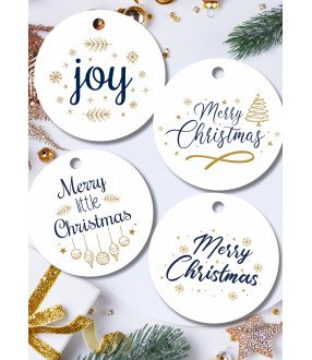 Merry Little Christmas Round Gift Tags
