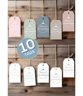 Blush Pink Merry Christmas Bauble Gift Tags