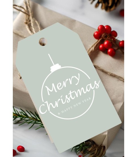 Hampton Blue Merry Christmas Bauble Gift Tags