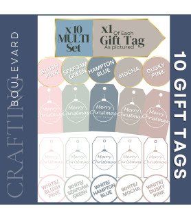 Pastel Merry Christmas Bauble Gift Tags