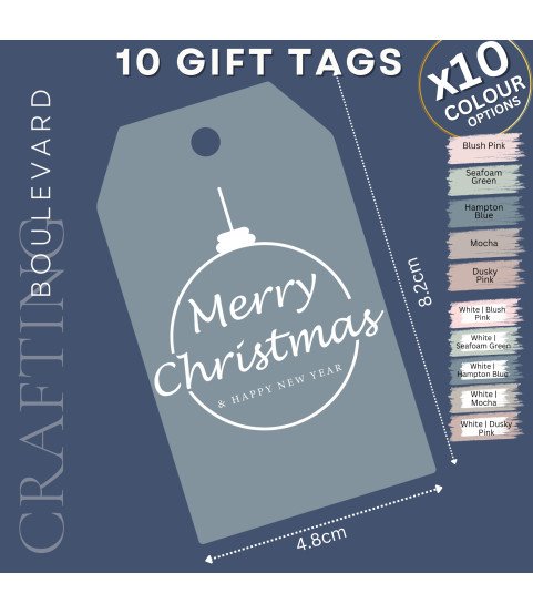 Hampton Blue Merry Christmas Bauble Gift Tags