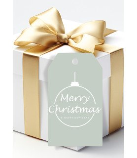 Seafoam Green Merry Christmas Bauble Gift Tags