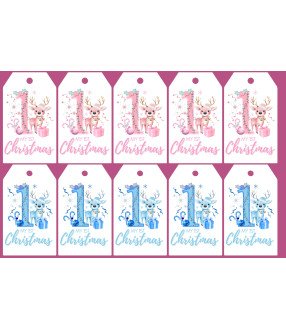 Pink & Blue My 1st Christmas Gift Tags – Multi Set