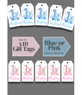 Pink & Blue My 1st Christmas Gift Tags – Multi Set
