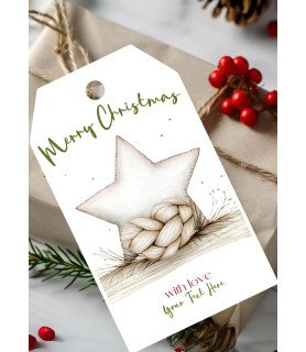 Personalised Nordic Christmas Star Gift Tags – Design #10