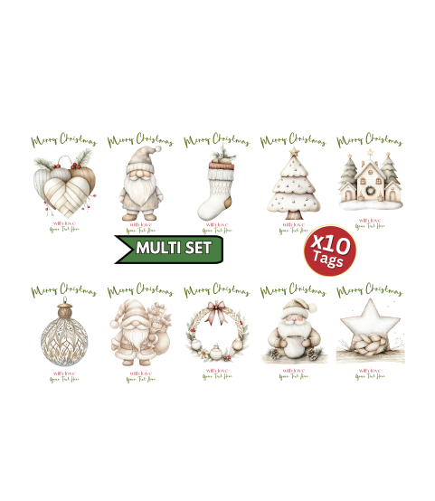 Personalised Nordic Christmas Gift Tags – Multi Set
