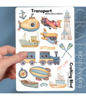 Transport Watercolour Stickers
