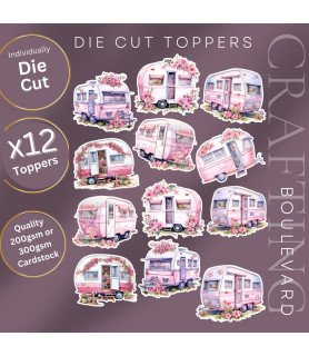 Watercolour Caravans Die Cut Toppers