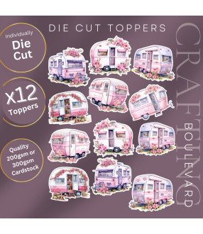 Watercolour Caravans Die Cut Toppers