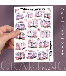 Watercolour Caravans Stickers