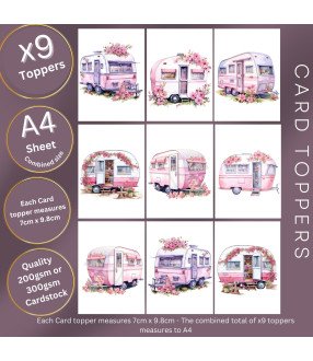 Watercolour Caravans Card Toppers