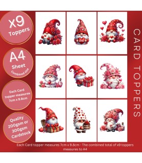 VALENTINE GNOME LOVE CARD TOPPERS |VAL-00003