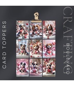 VALENTINE PUPPY LOVE HEART CARD TOPPERS