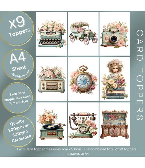 Victorian Pastel Flowers Stickers, Die Cut or Card Toppers Victorian Pastel Flowers Stickers, Die Cut or Card Toppers