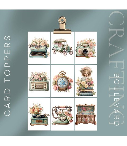 Victorian Pastel Flowers Stickers, Die Cut or Card Toppers Victorian Pastel Flowers Stickers, Die Cut or Card Toppers