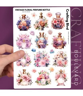 Vintage Floral Perfume Bottle #2 Stickers