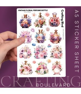 Vintage Floral Perfume Bottle #2 Stickers