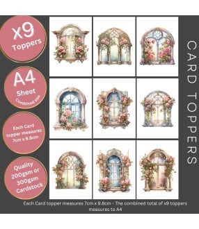 Vintage Victorian Windows #1 Card Toppers