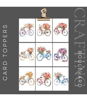 Vintage Floral Bicycle Card Toppers
