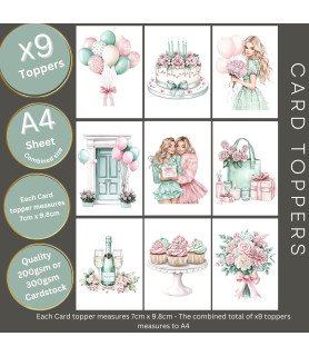 Pastel Happy Birthday Card Toppers