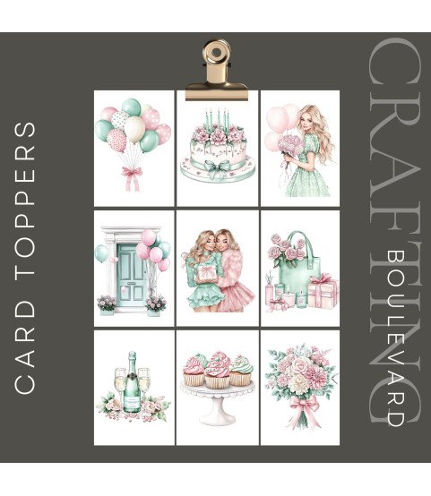 Pastel Happy Birthday Stickers, Die Cut or Card Toppers