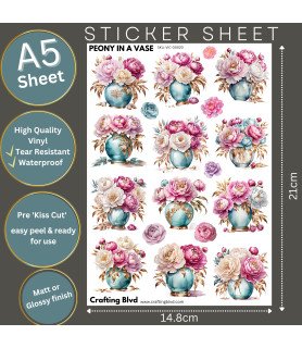 Peony in a Vase Stickers