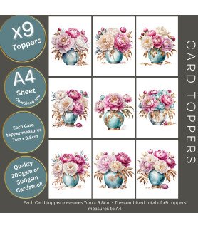 Peony in a Vase Card Toppers