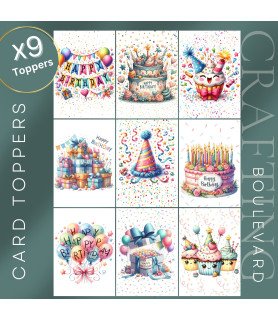 Happy Birthday Celebration Card Toppers