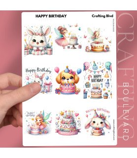 Cute Birthday Friends Stickers