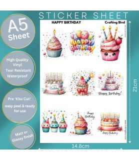 Birthday Cakes & Cupcakes Stickers