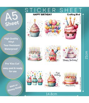 Birthday Cakes & Cupcakes Stickers