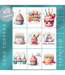 Birthday Cakes & Cupcakes Card Toppers