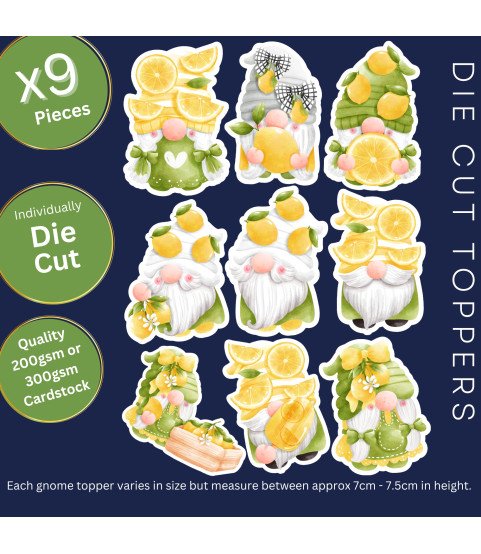Lemon Gnome Die Cut Toppers