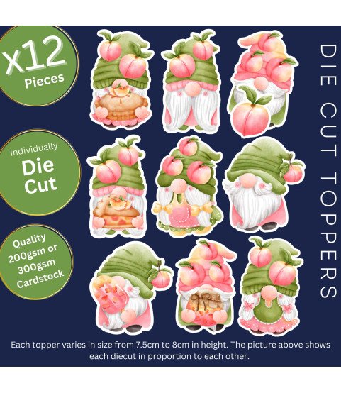 Peach Gnome Die Cut Toppers
