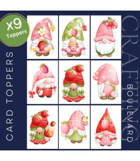 Strawberry Gnome Card Toppers
